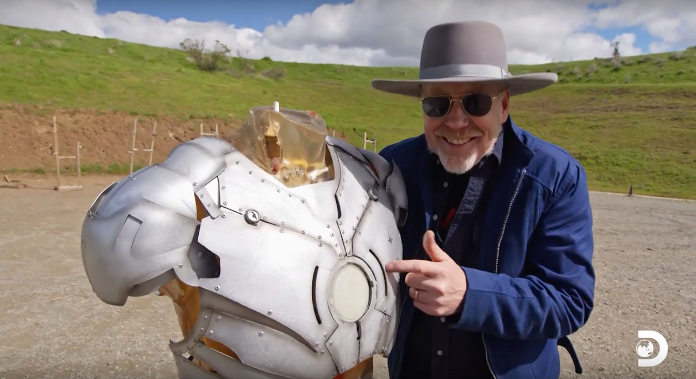 Adam Savage demonstrates Iron Man suit for Savage Builds on Discovery