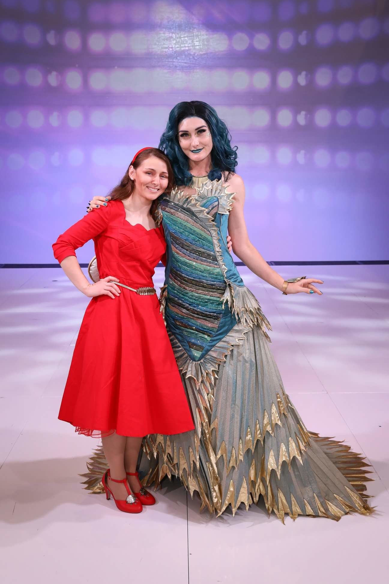Designer Cynthia Kirkland With Model Wearing Her Shape of Water Costume
