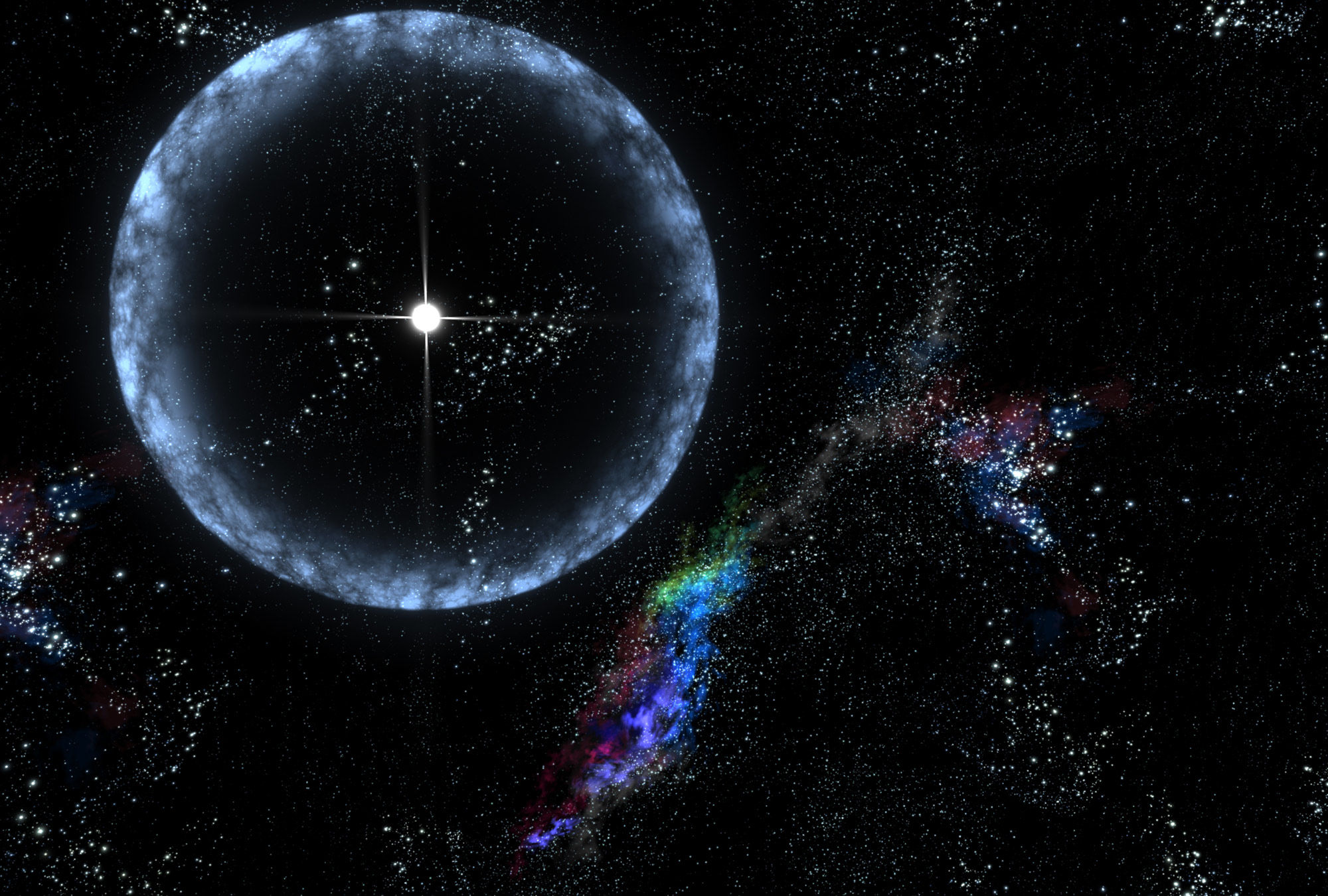 Artwork of a huge blast of energy from a magnetar. Credit: NASA