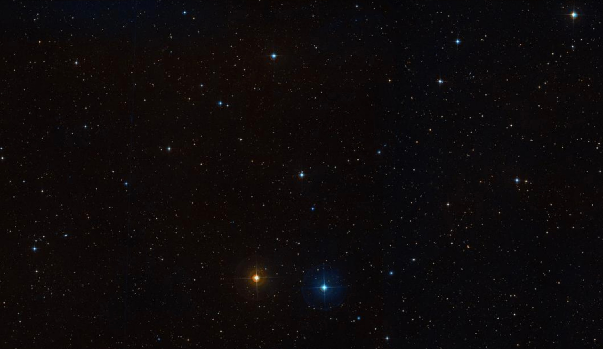 HD 4113 is the faint star dead center in the image. You might think it’s not much to look at… but when you look closely, it contains multitudes. Literally. Credit: Wikisky / SETI