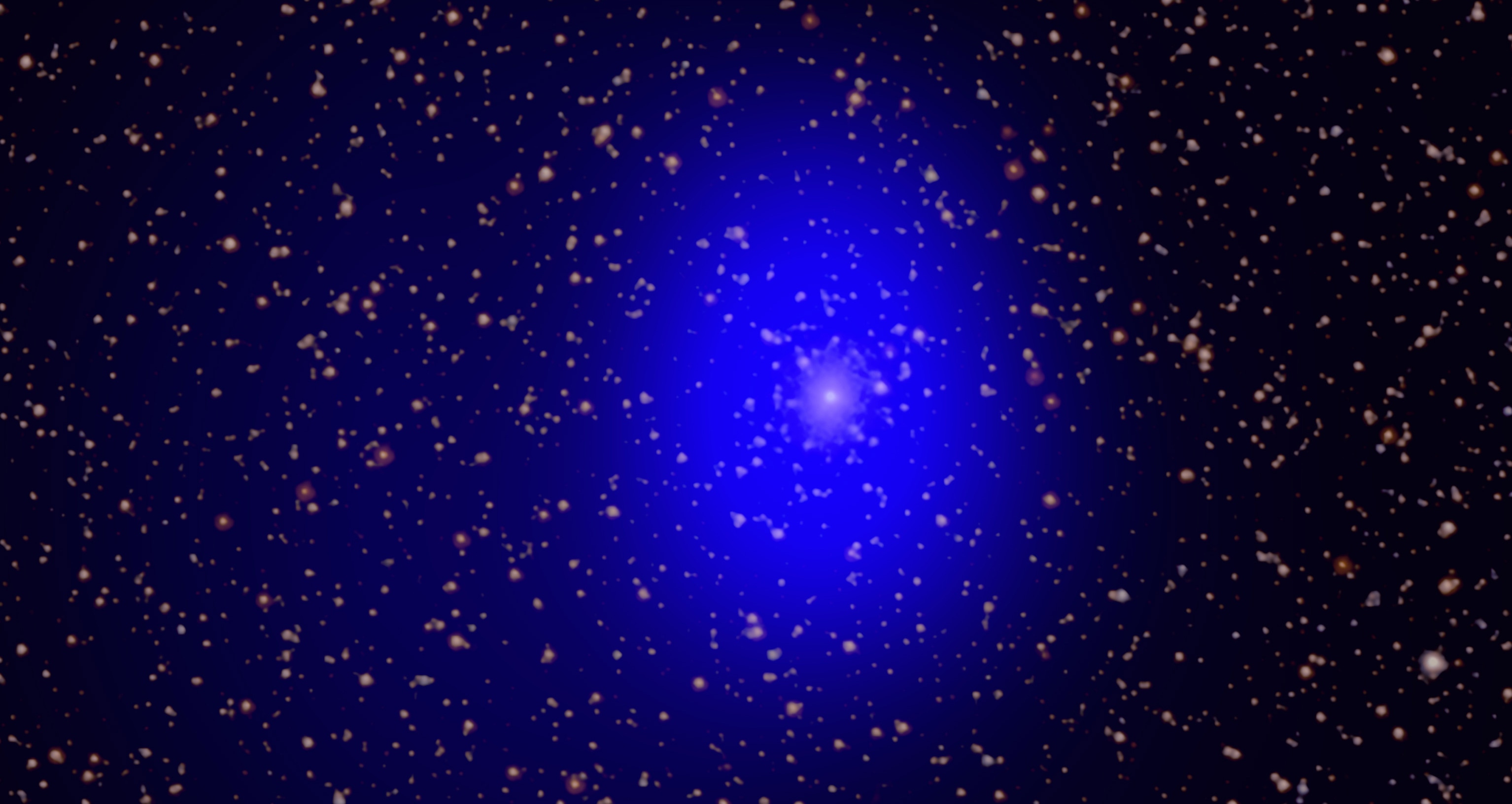 J0045 (seen in X-rays (blue) and optical light) in the outskirts of the Andromeda Galaxy. Credit: X-ray: NASA/CXC/Univ. of Washington/T.Dorn-Wallenstein et al.; Optical: NASA/ESA/J. Dalcanton, et al. & R. Gendler