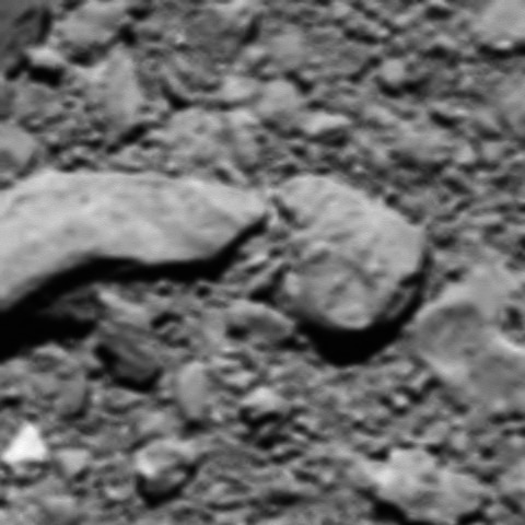 The actual last image taken by Rosetta before landing on the comet. Credit: ESA/Rosetta/MPS for OSIRIS Team MPS/UPD/LAM/IAA/SSO/INTA/UPM/DASP/IDA