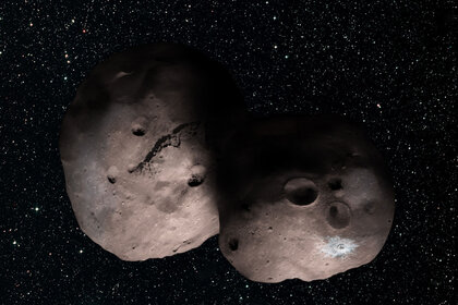 The icy object 2014 MU69 may be a binary, or even a contact binary, a double-lobed worldlet.