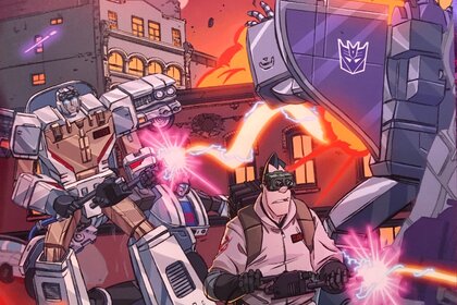 transformers ghostbusters comic cover clean