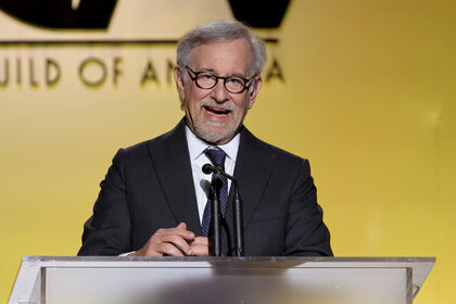 Steven Spielberg speaks onstage during the 33rd Annual Producers Guild Awards.