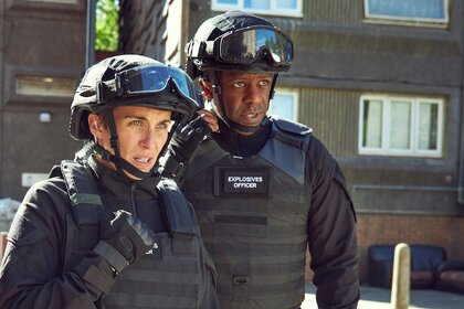 Vicky Mcclure as Lana and Adrian Lester as Joel Nutkins in Trigger Point Season 1
