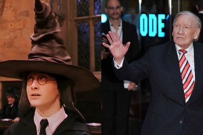Daniel Radcliffe in Harry Potter and the Philosopher's Stone; Leslie Phillips