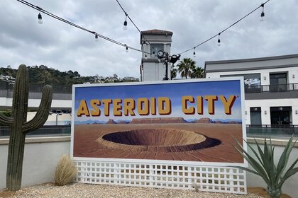The entrance to the Asteroid City Pop-Up in Los Angeles
