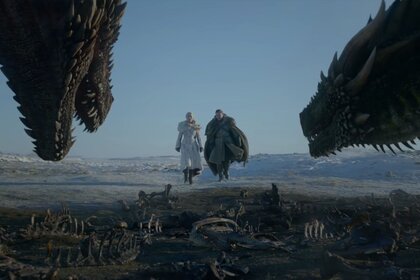 Daenerys and Jon Snow and dragons, Game of Thrones trailer