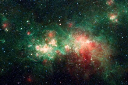 The spectacular star-forming nebula W51 seen in infrared by the Spitzer Space Telescope. Credit: NASA/JPL-Caltech