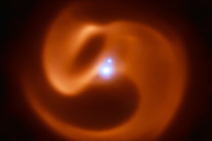 The astonishing dust spiral around 2XMM J160050.7-514245, aka Apep — a star that may become a powerful gamma-ray burst. Credit: ESO/Callingham et al.
