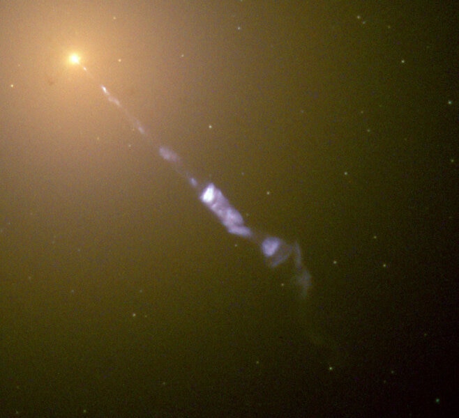 Hubble image of M87 and its jet