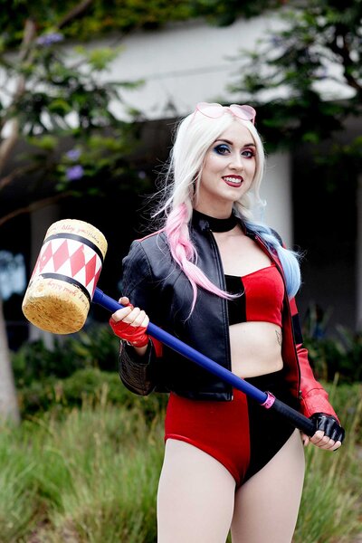 A Harley Quinn cosplayer during SDCC 2023 Day 4
