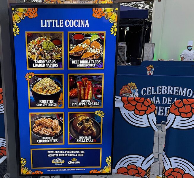 The Little Cocina menu at Halloween Horror Nights 2023 at Universal Studios Hollywood.