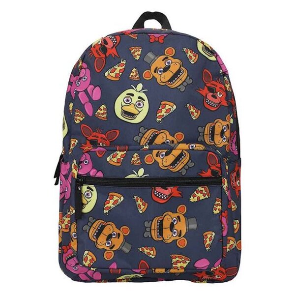 Five Nights at Freddy's characters are featured on a backpack.