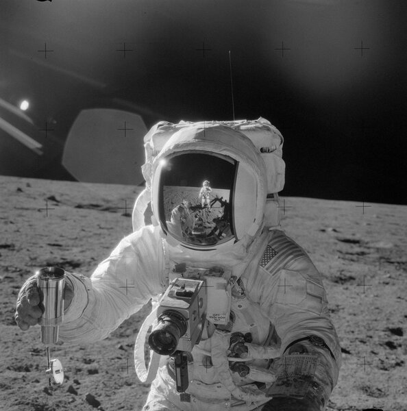 Apollo 12 astronaut Al Bean standing on the Moon. Credit: NASA