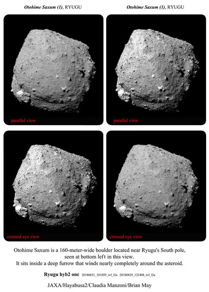 stereoscopic images of Ryugu by Brian May
