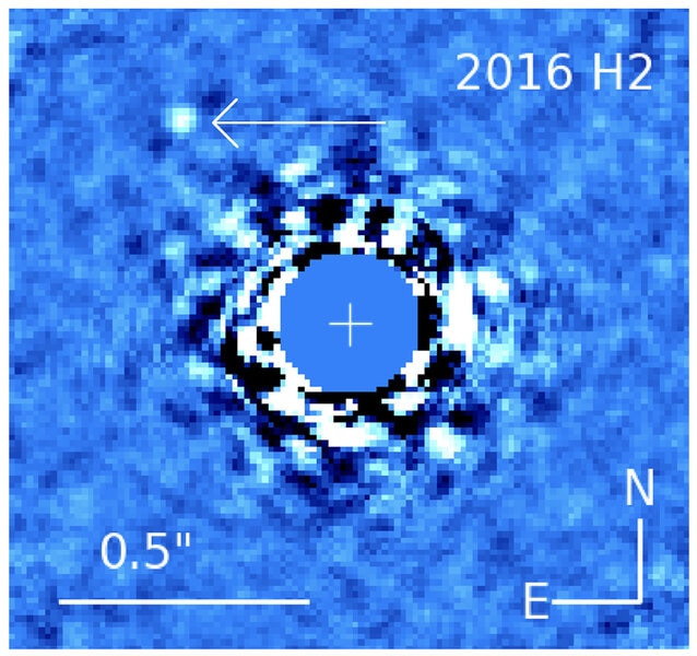 The brown dwarf HD 4113C can be seen to the upper left in this infrared image of the star HD 4113A. It’s existence was suspected for nearly ten years, and now it’s been seen. Credit: Cheetham et al.