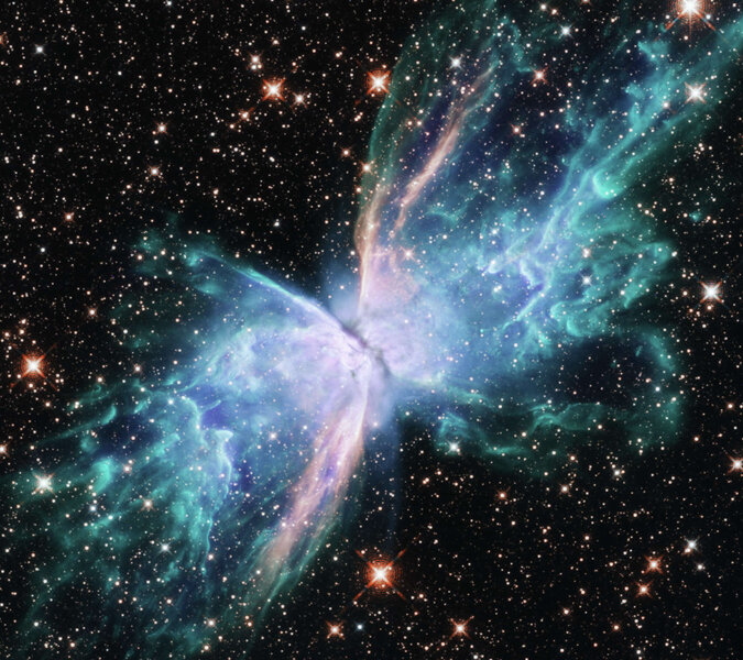 Hubble’s view of the spectacular planetary nebula NGC 6302, a dying star sending gas into space. Credit: NASA, ESA, and J. Kastner (RIT)