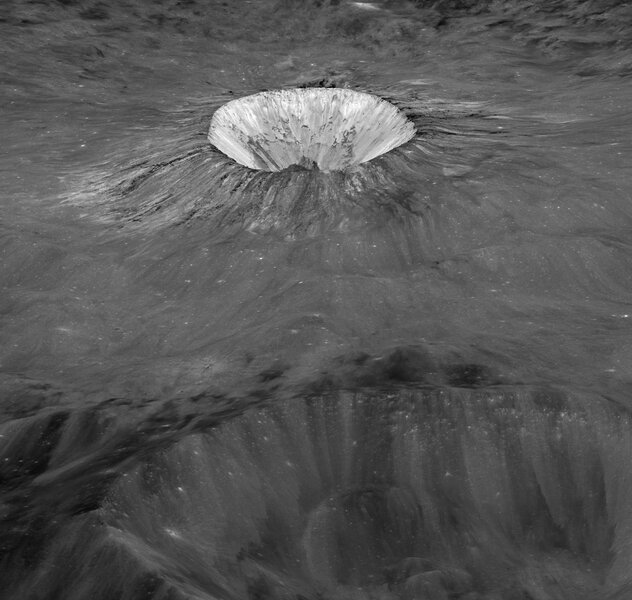 Full LRO image of Pierazzo crater. Credit: NASA/GSFC/Arizona State University
