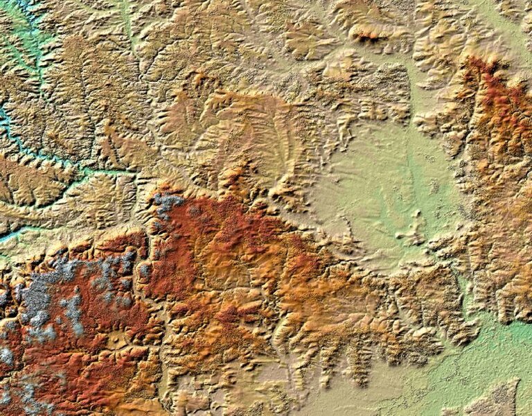 A digital elevation map of the area of Germany around Nördlingen makes it clear that a big impact occurred there long ago. Credit: M. Gottwald, DLR: German Aerospace Center