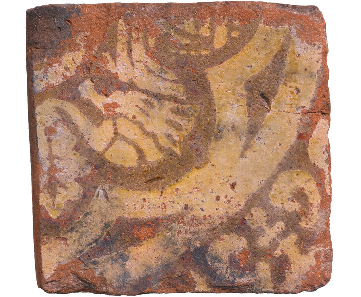 medieval tile with mysterious creature