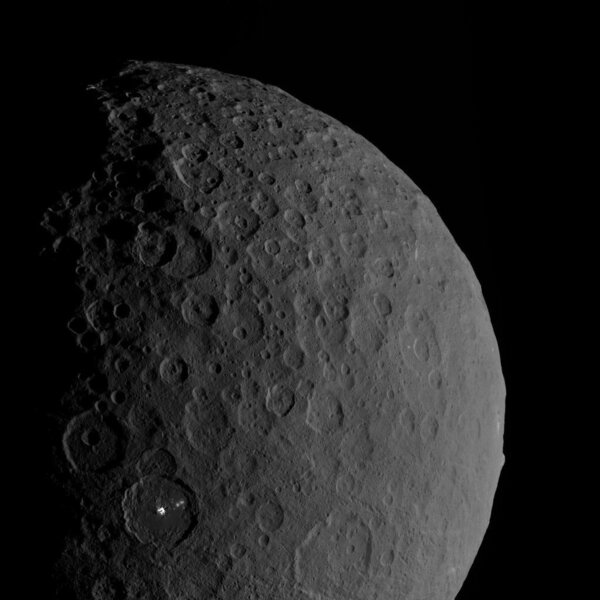 Ceres, with Occator and Ahuna Mons