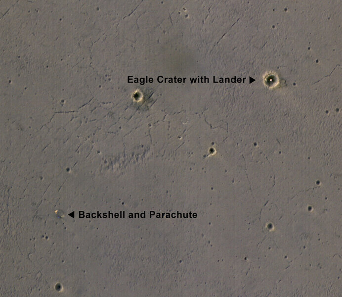 Opportunity landing site seen from orbit