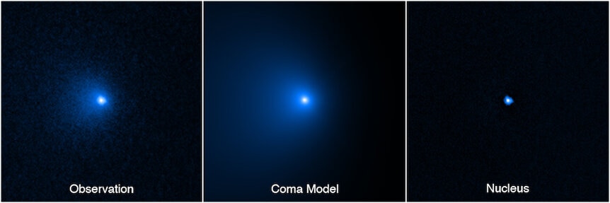 A Hubble Space Telescope image of the largest known comet