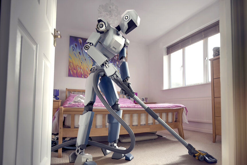 House-Cleaning Robot Vacuuming