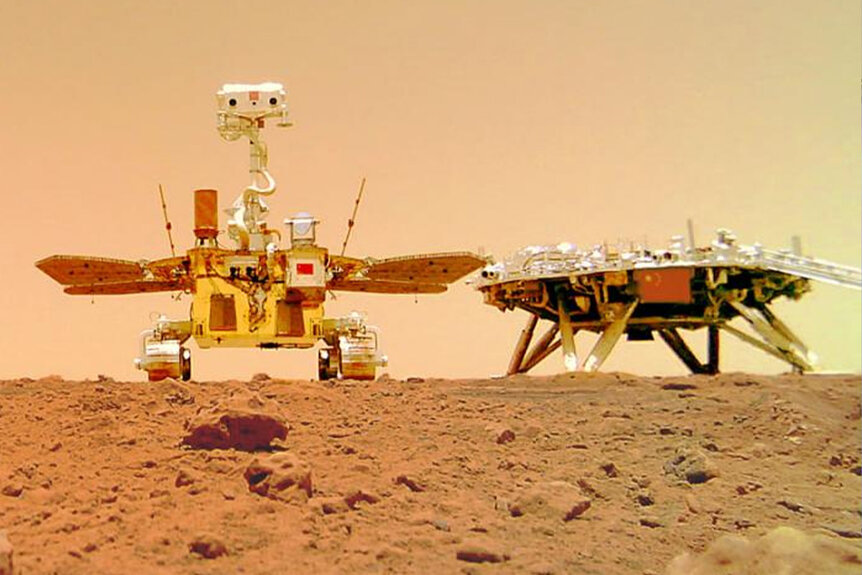 Zhurong rover on Mars