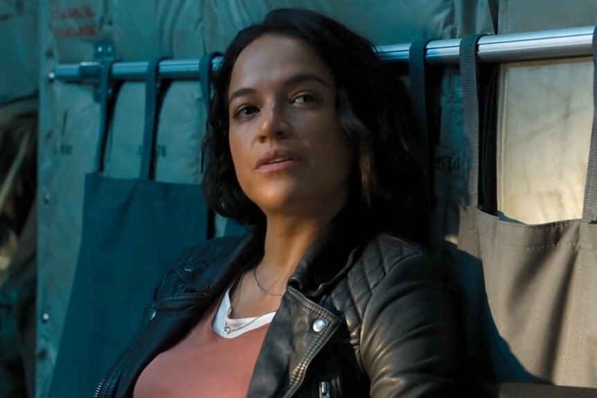 Screengrab of Michelle Rodriguez in F9 (2021)