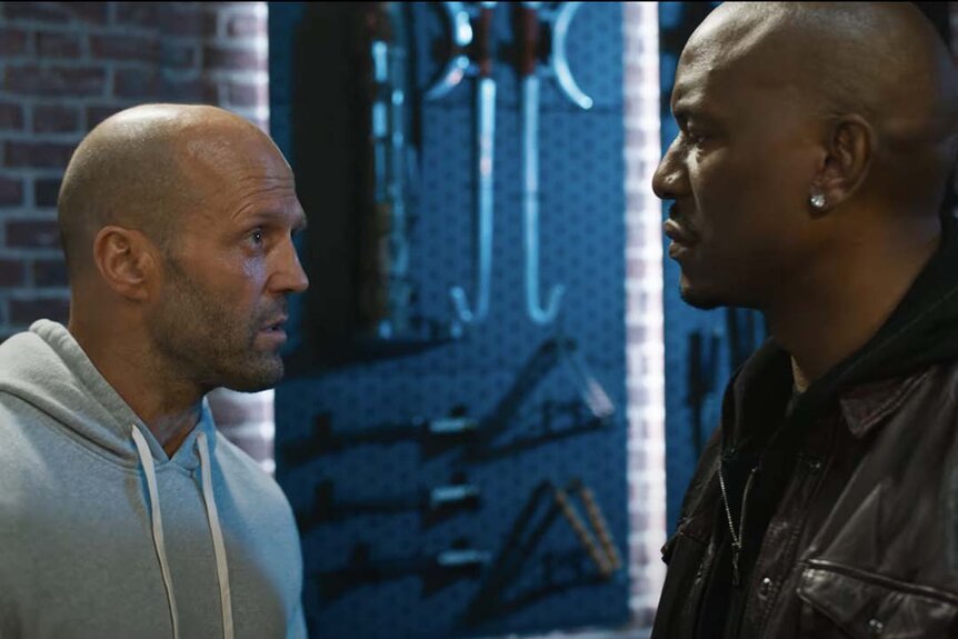 Jason Statham and Tyrese Gibson in Fast X (2023)
