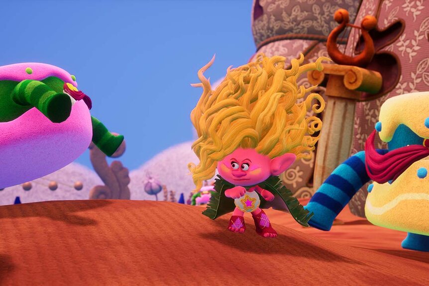 A still image from the Dreamworks Trolls Remix Rescue game.