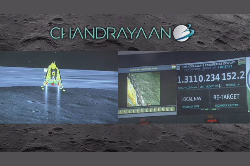 Livestream of Chandrayaan-3's final descent to the lunar surface