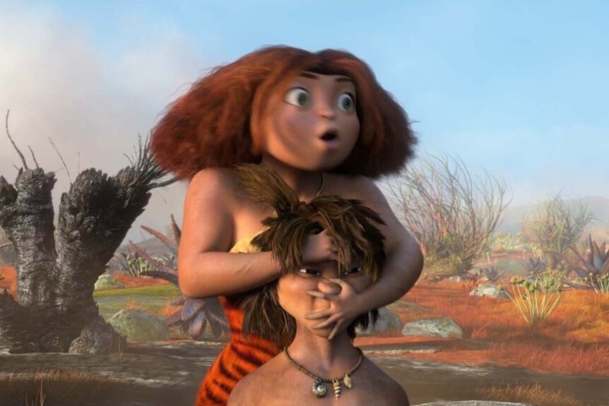 Eep covers Guy's face in The Croods (2013)