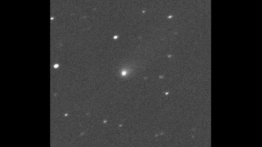 An image of the possible interstellar comet C/2019 Q4 taken on Sept. 10, 2019 by the Canada-France-Hawaii Telescope. Note the tail, confirming it’s a comet. Credit: Canada-France-Hawaii Telescope
