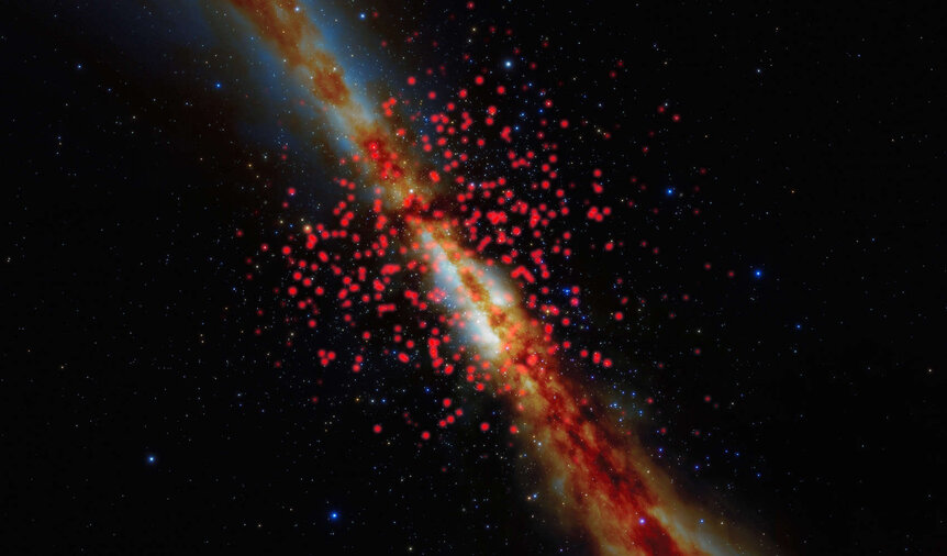 Artwork depicting the locations of over 500 brown dwarfs in a roughly spherical volume centered on the Sun (not shown), mapped out using the DESI Legacy Sky Surveys. Credit: NOIRLab/NSF/AURA/J. da Silva