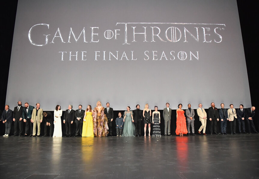 The full cast appears onstage at the Game of Thrones Season 8 premiere
