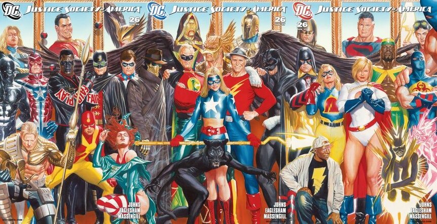 Justice Society of America #26 (Alex Ross Adjoining Covers)