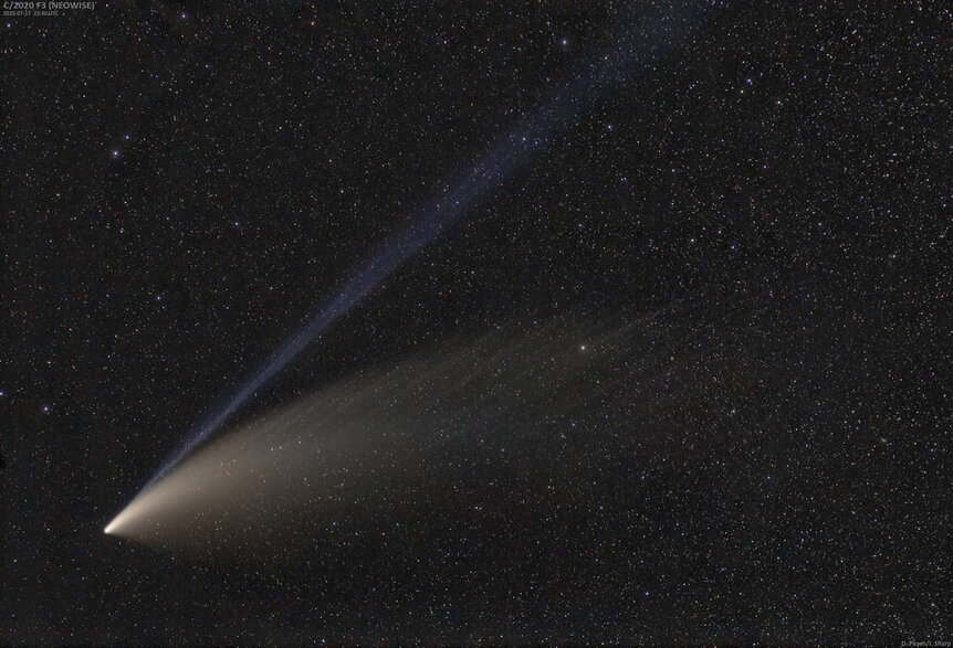 A spectacular shot of the comet NEOWISE taken on 17 July 2020. Credit: Damian Peach