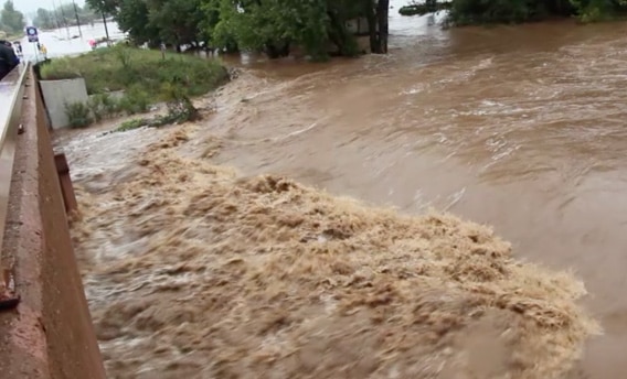 A normally sedate Boulder Creek became a torrent during the devastating flood of 2013.