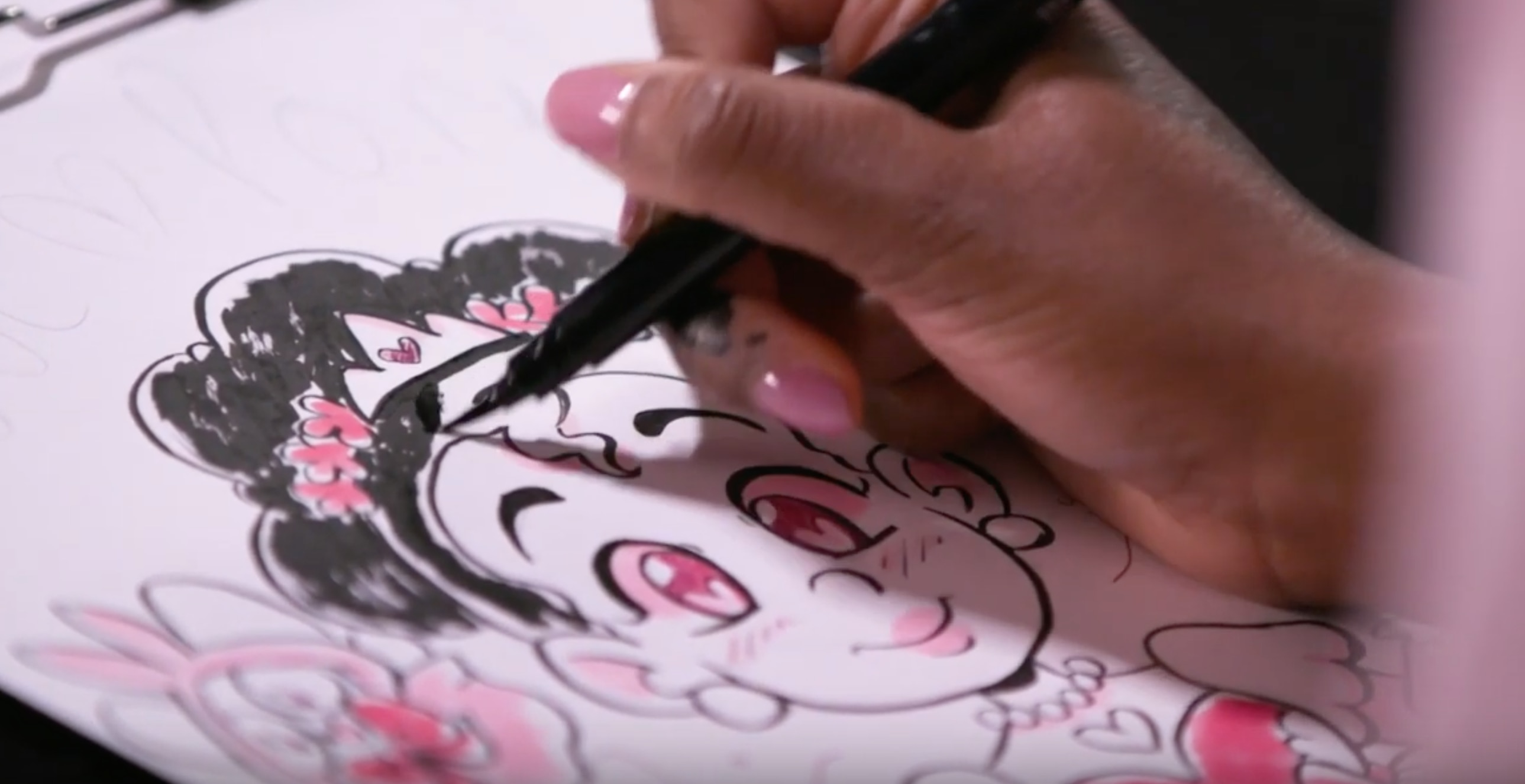 Shauna Grant sketching Princess Love Pon