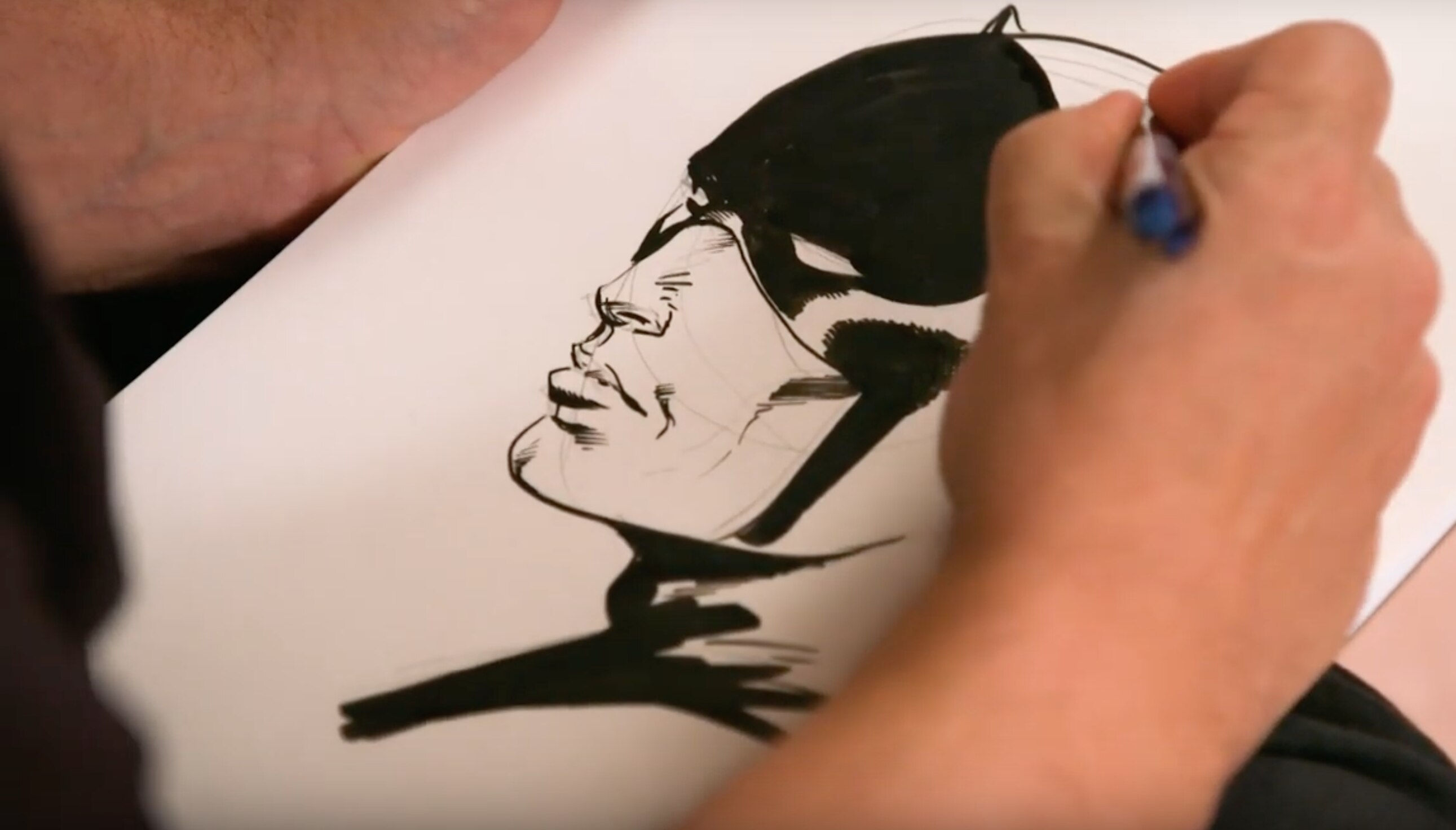 Joe Palmiotti drawing Daredevil