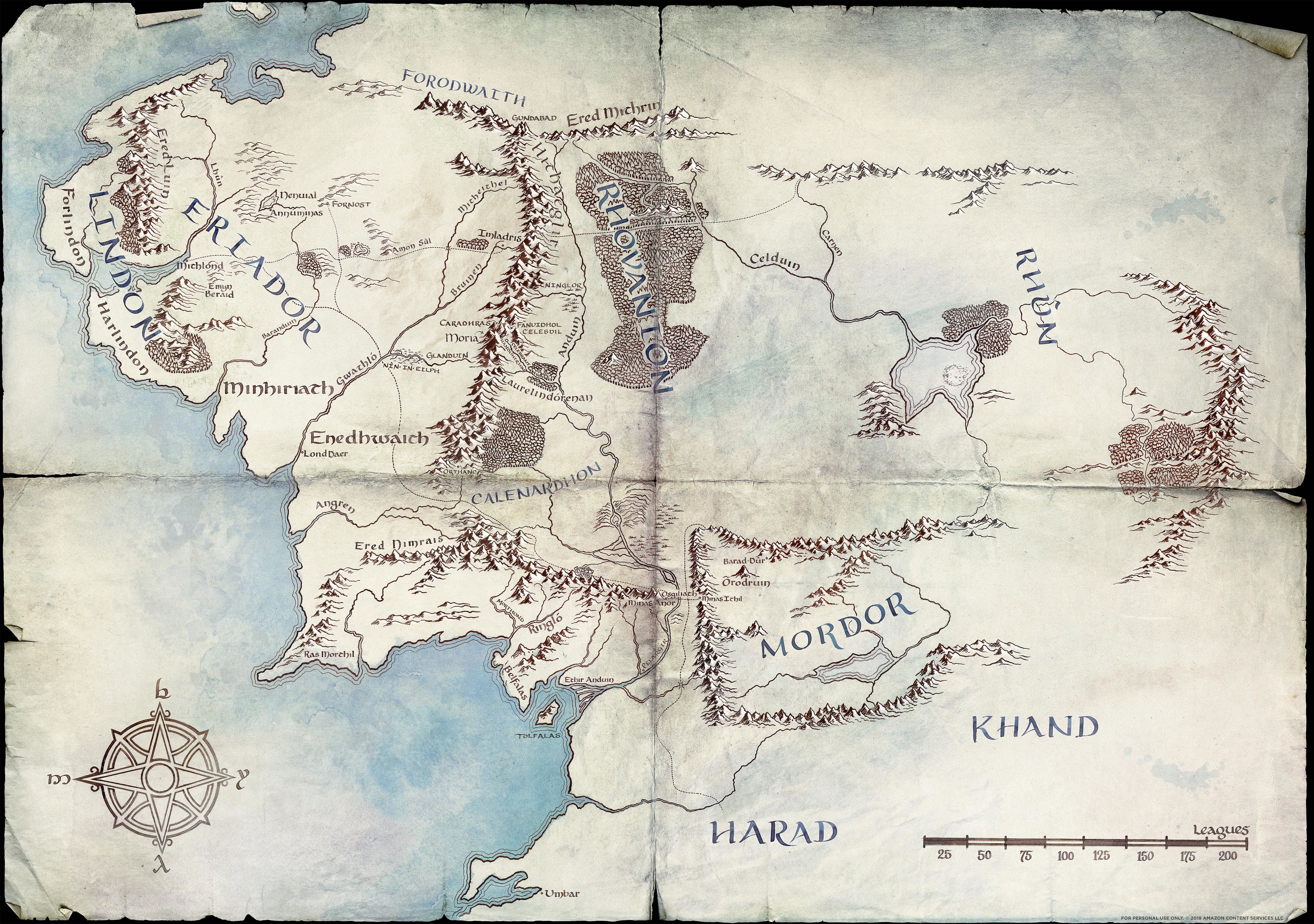 Lord of the Rings amazon map label