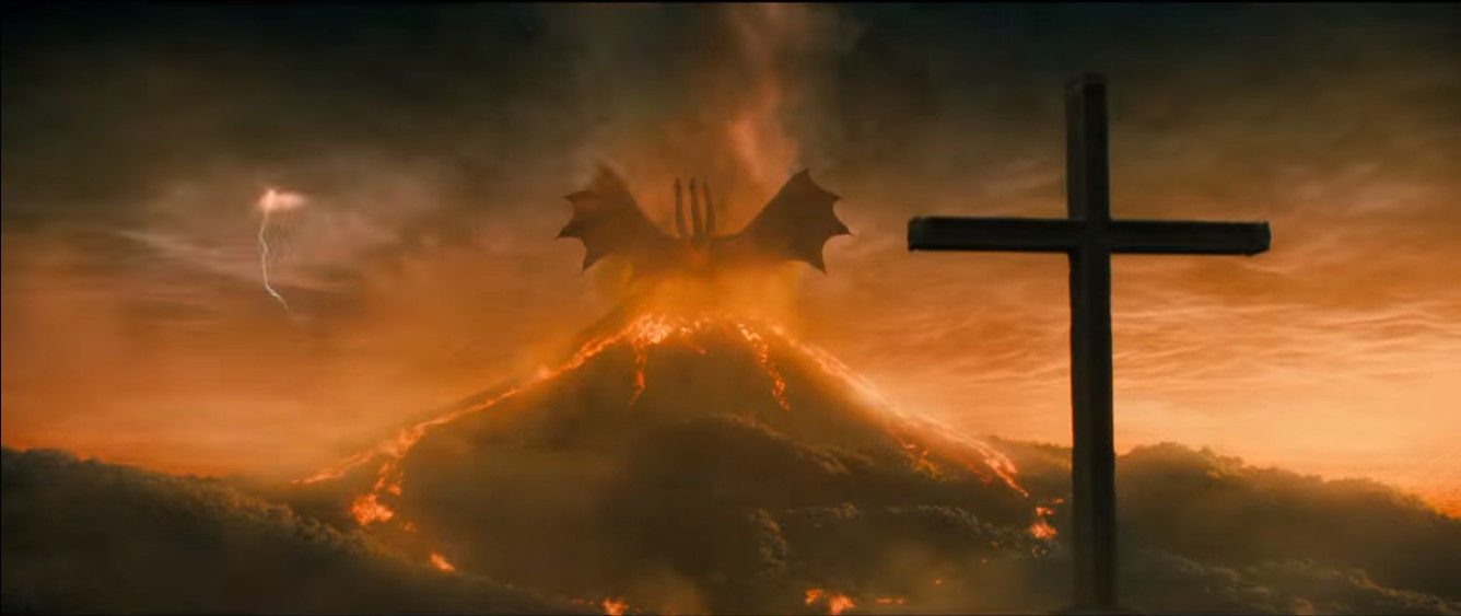Godzilla King of the Monsters Ghidorah on a Mountain