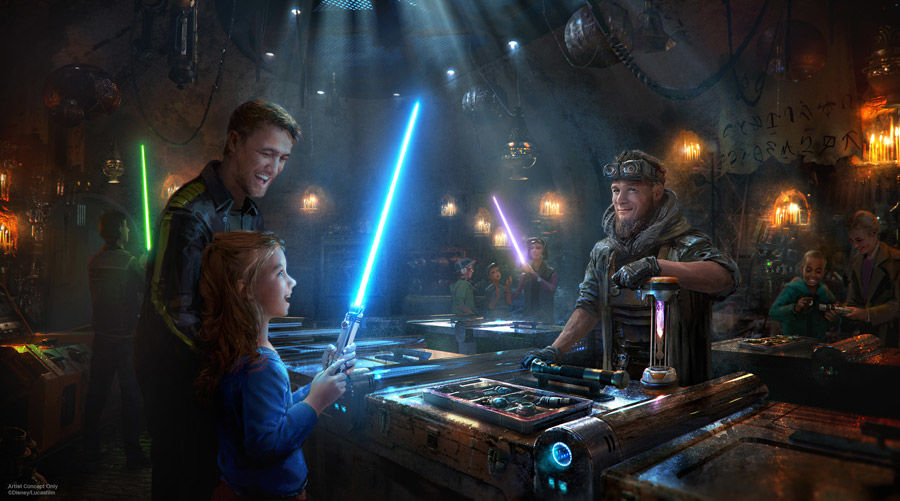 Lightsabers at Star Wars: Galaxy's Edge