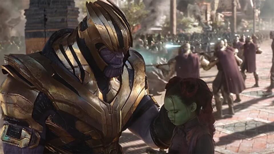 Avengers Infinity War Thanos and Gamora