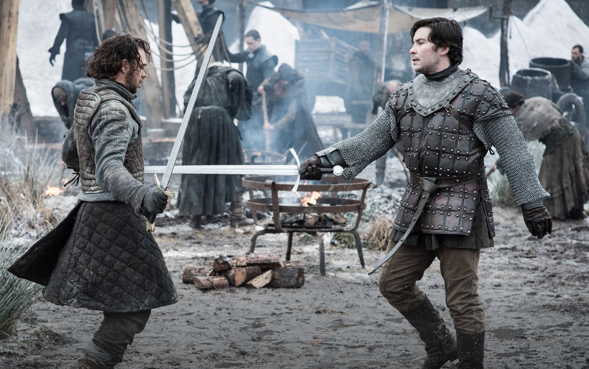 Podrick Payne hones his sword skills in Game of Thrones Season 8