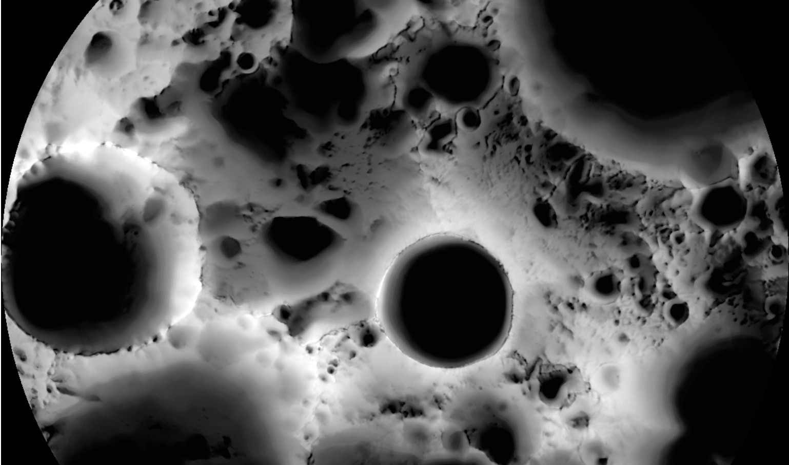 NASA image of the moon's south pole